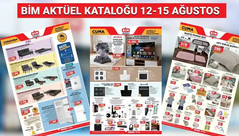 BİM'in 12-15 Ağustos 2025 Aktüel Kataloğu: Teknolojiden Eve Her Şey Burada!